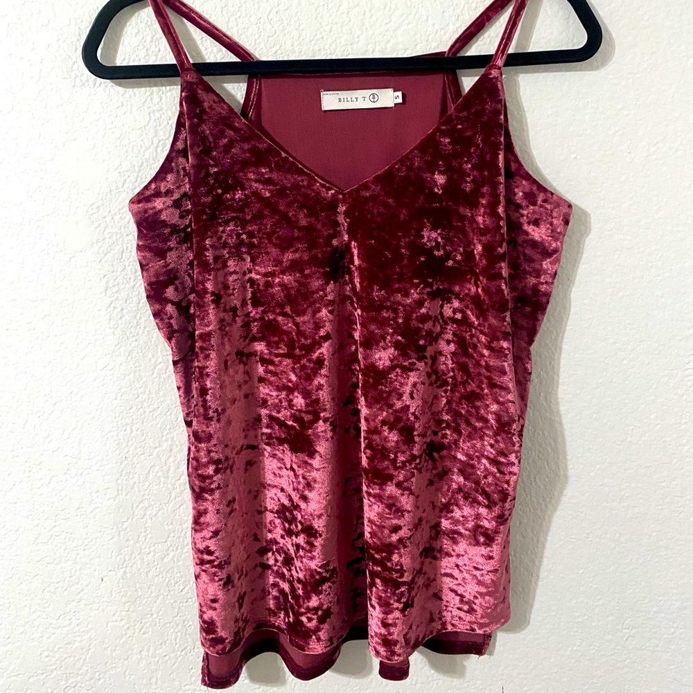Velvet sleeveless top